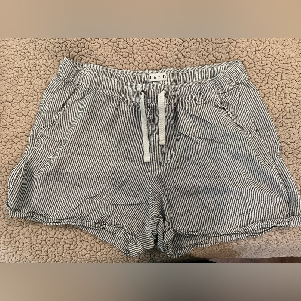 Dash Monochrome Striped High Waist Shorts